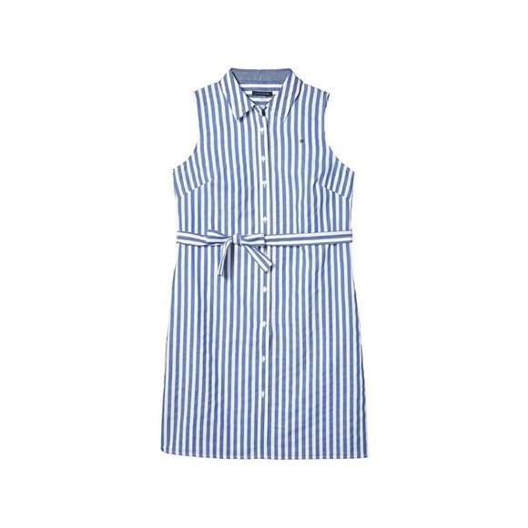 Tommy Hilfiger Dresses & Skirts - NWOT Tommy Hilfiger 
Simple Cotton Stripe Shirt
Dress Size Small Blue White